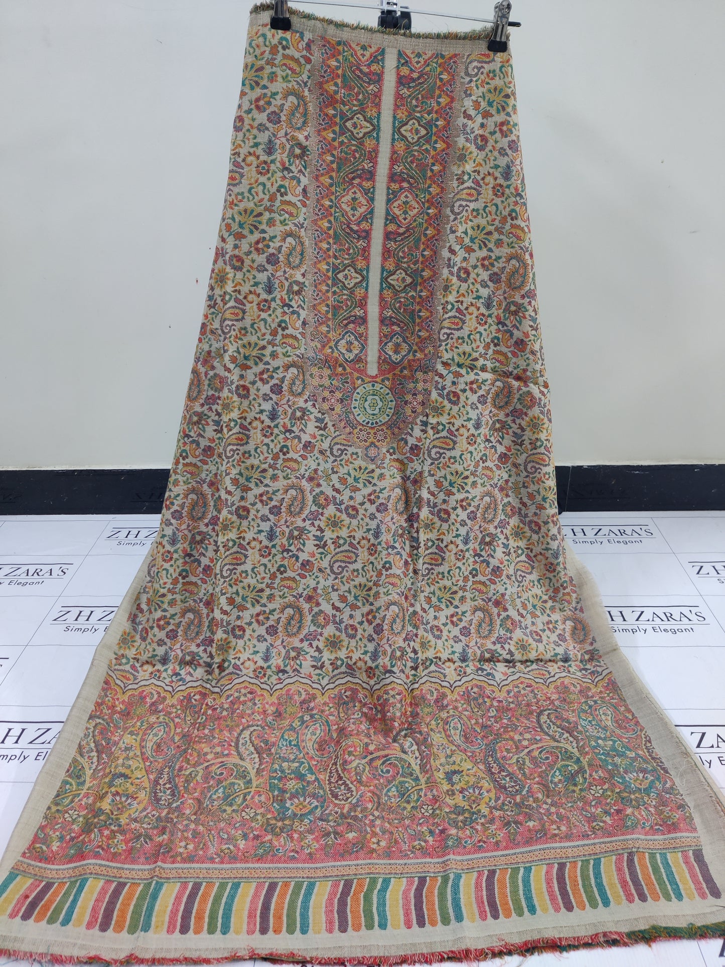 Coffee Beige Full Kani Pashmina 3pc