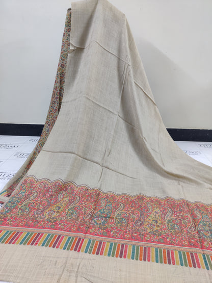 Coffee Beige Full Kani Pashmina 3pc