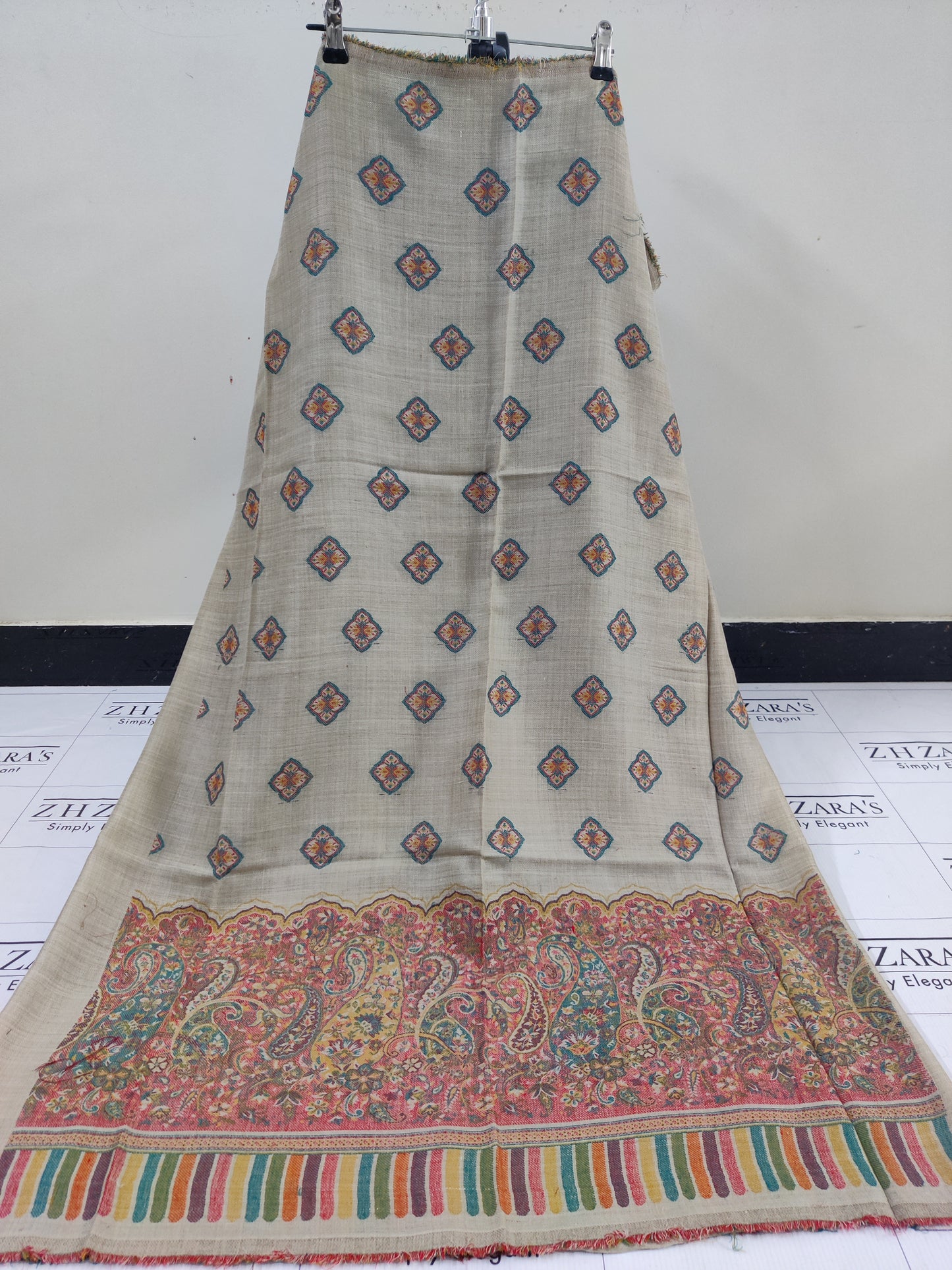 Coffee Beige Full Kani Pashmina 3pc