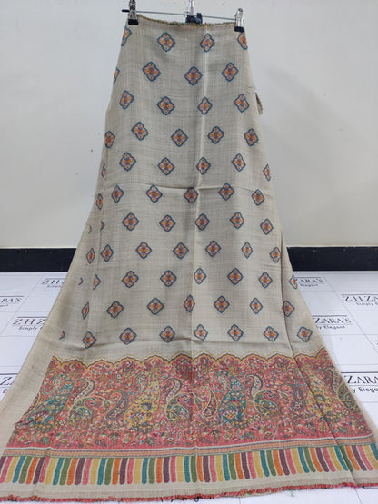 Coffee Beige Full Kani Pashmina 3pc