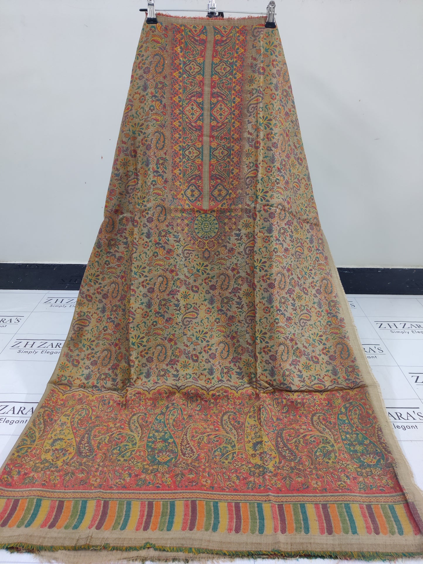 Camel Coffee Full Kani Pashmina 3pc