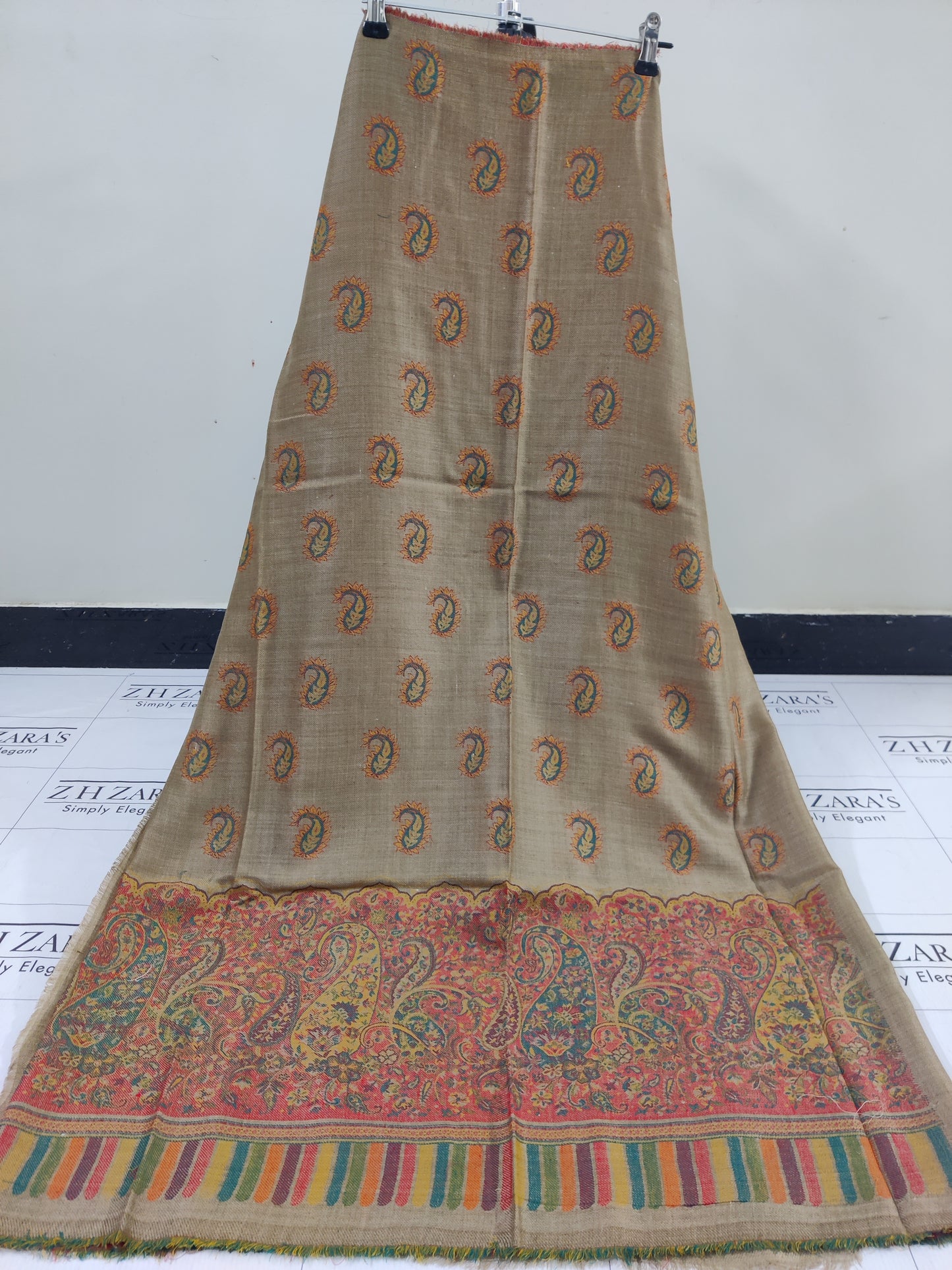 Camel Coffee Full Kani Pashmina 3pc