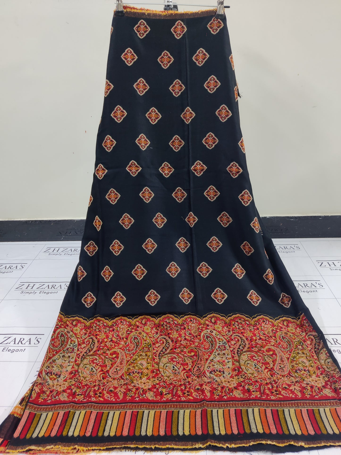 Black Full Kani Pashmina 3pc