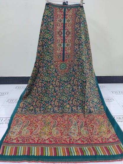 Peacock Green Full Kani Pashmina 3pc