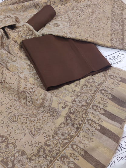 Kairi Brown Coffee Kani Pashmina 3pc