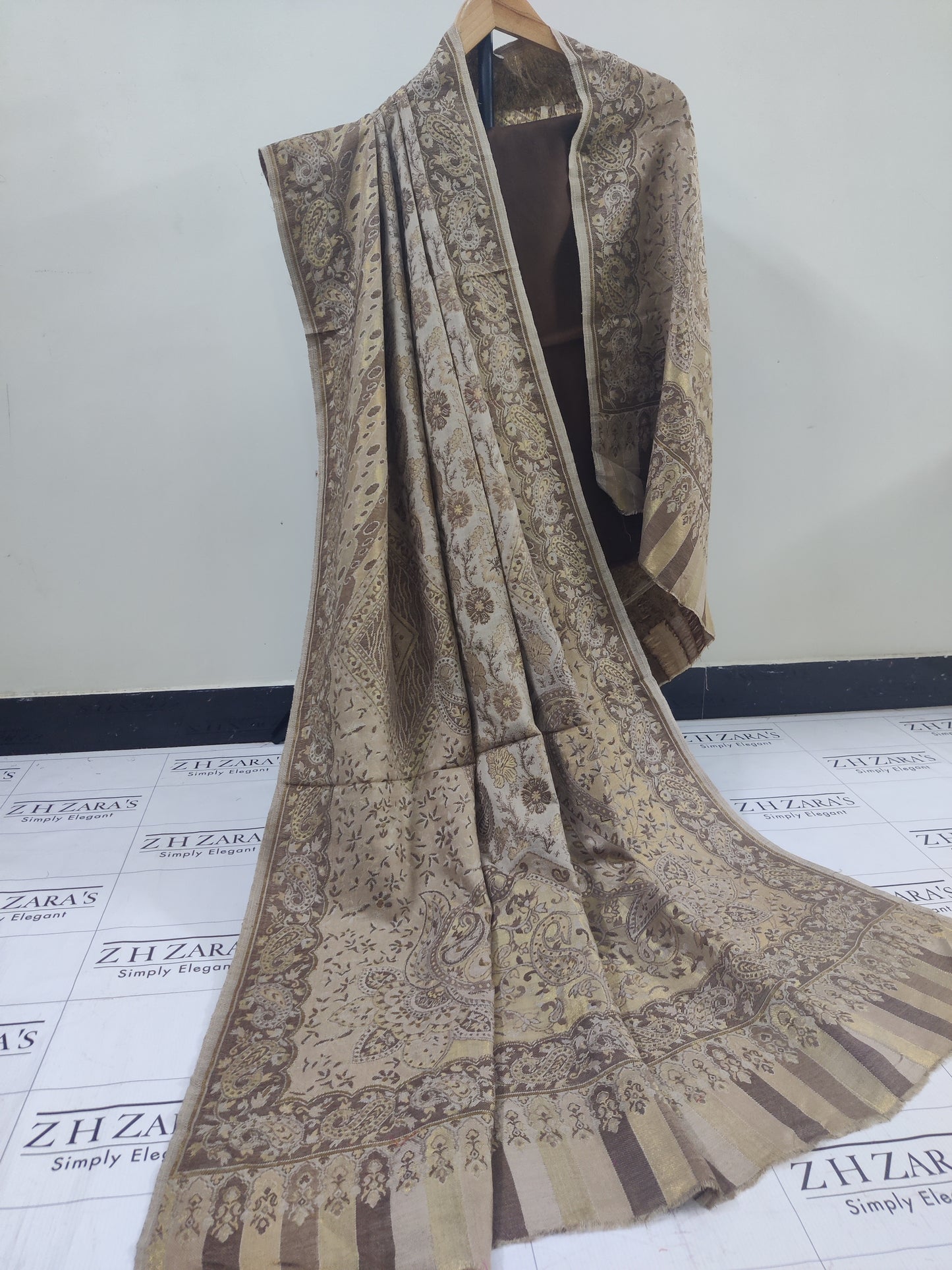 Kairi Brown Coffee Kani Pashmina 3pc