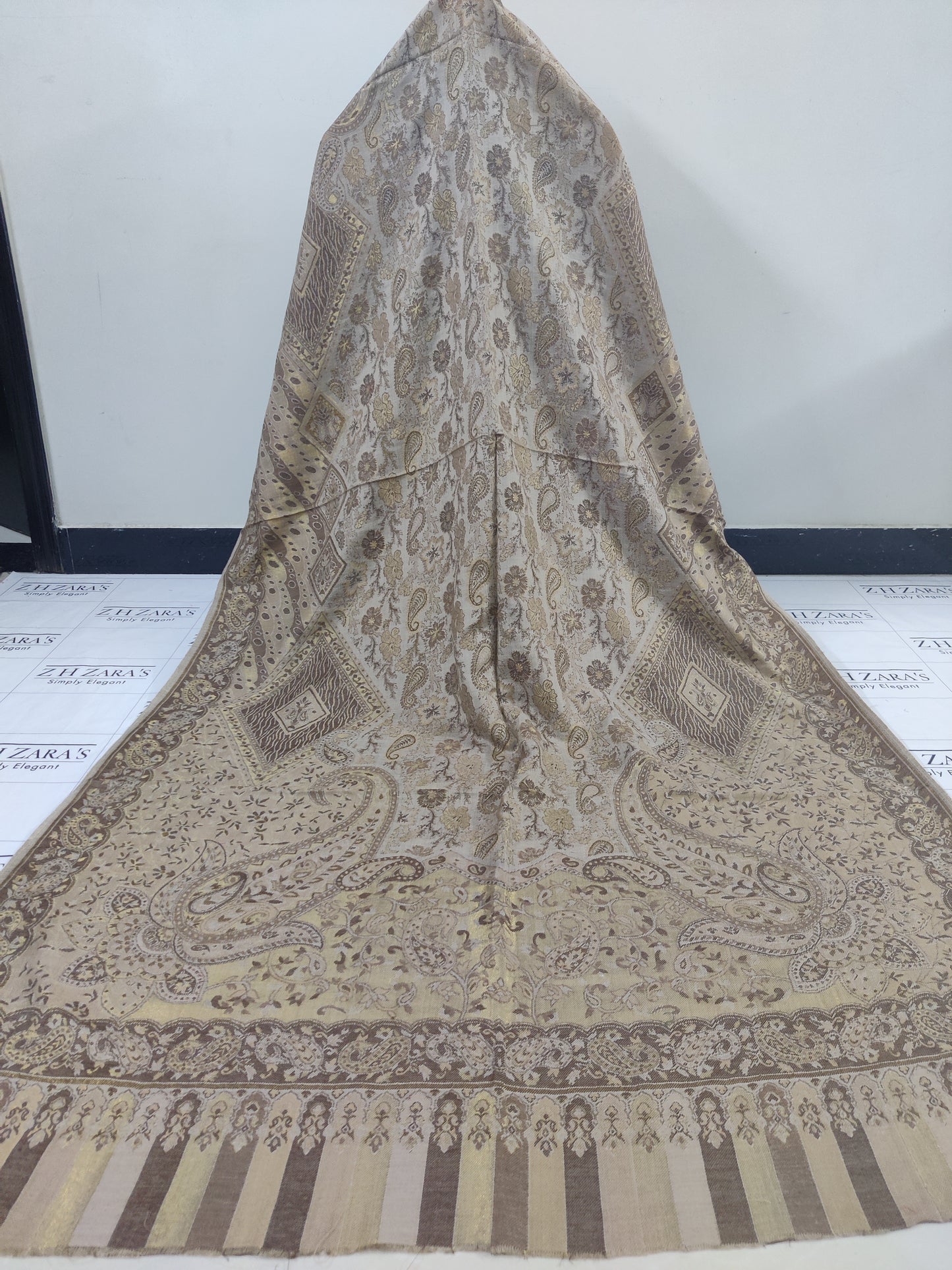 Kairi Brown Coffee Kani Pashmina 3pc