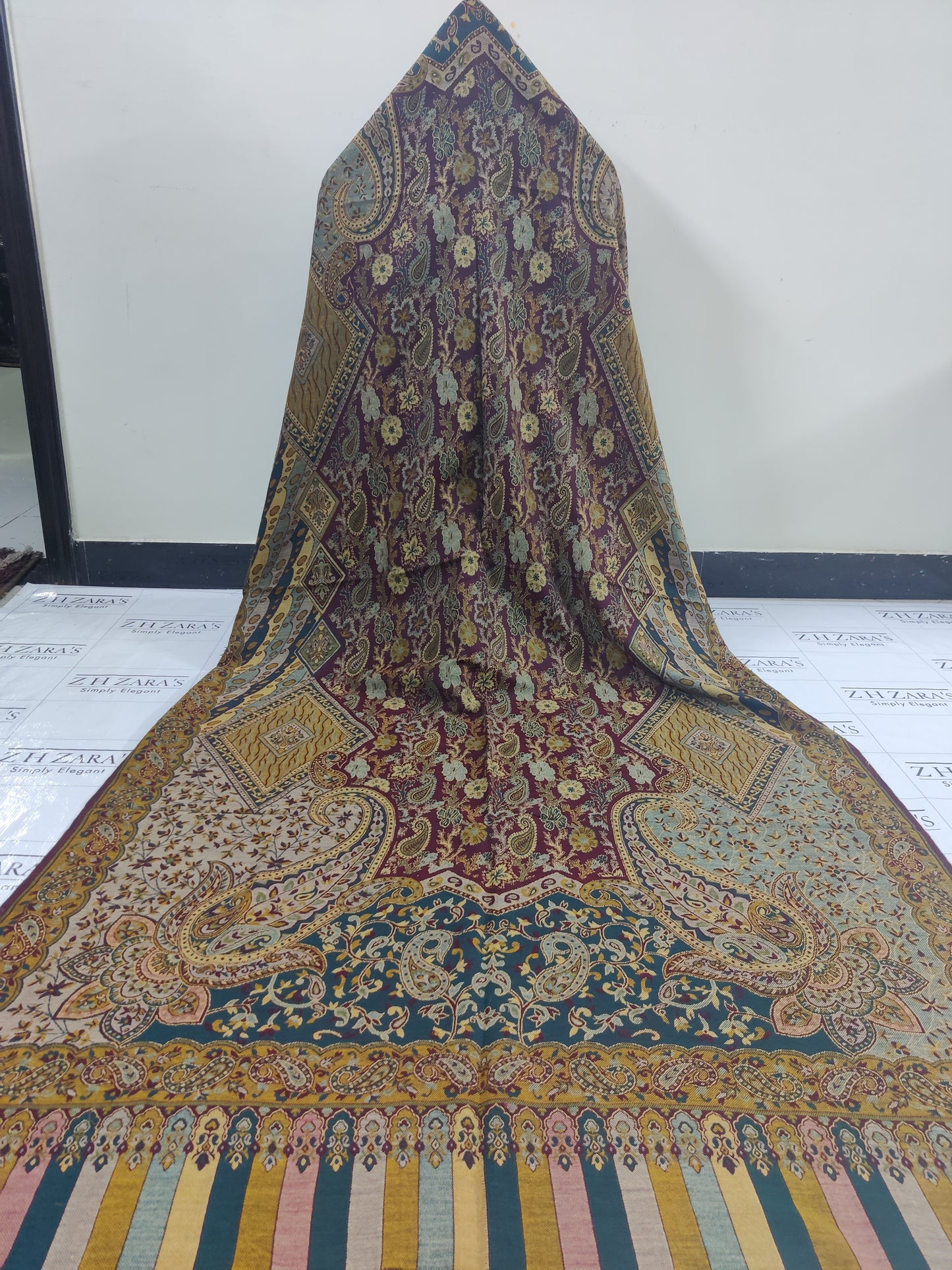 Kairi Bottle Green Kani Pashmina 3pc