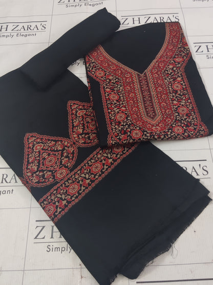 Black Gala Kani Pashmina 3pc