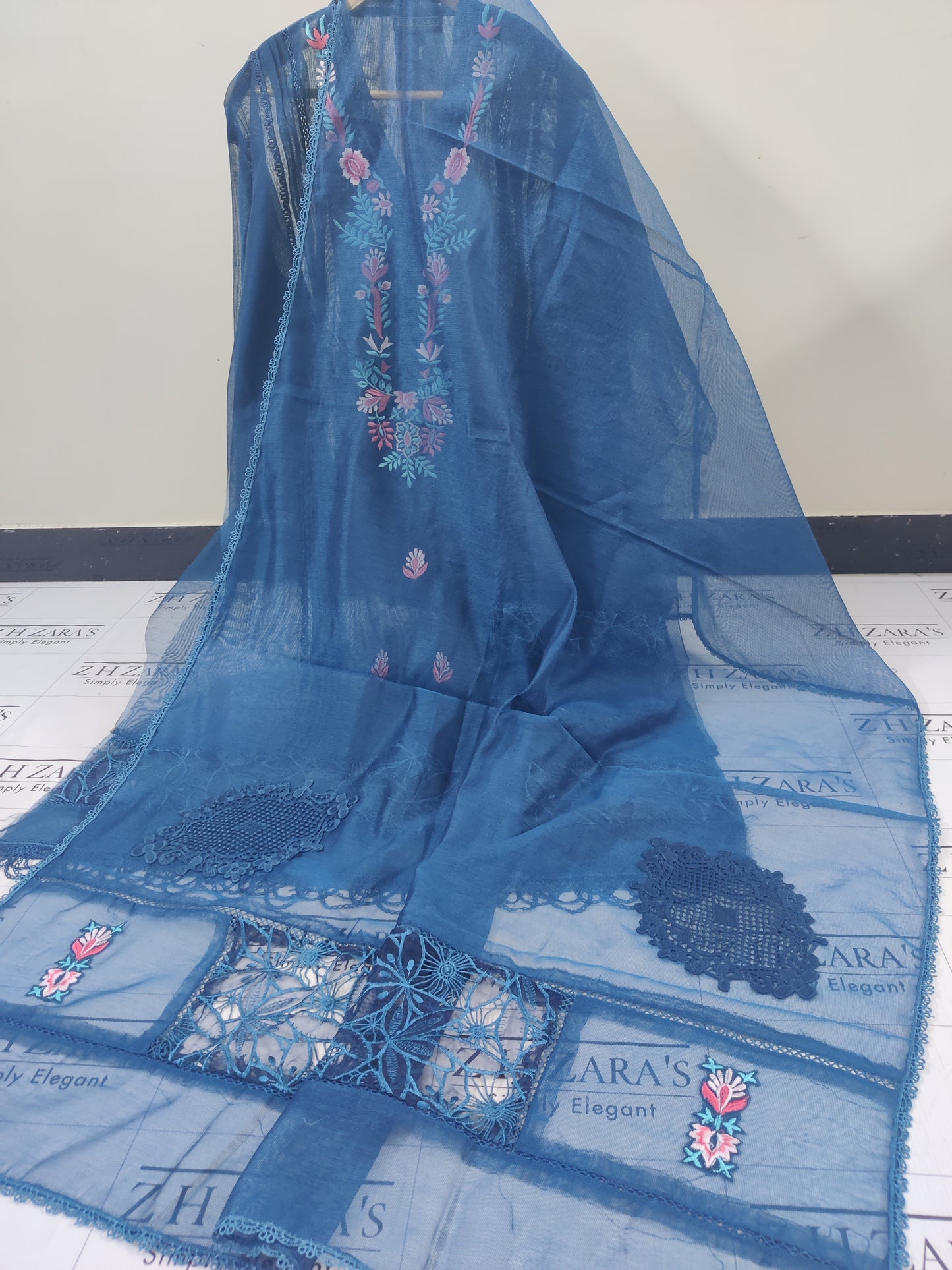 Peacock Blue Blossom 2pc