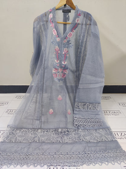 Greyish Blue Blossom 2pc