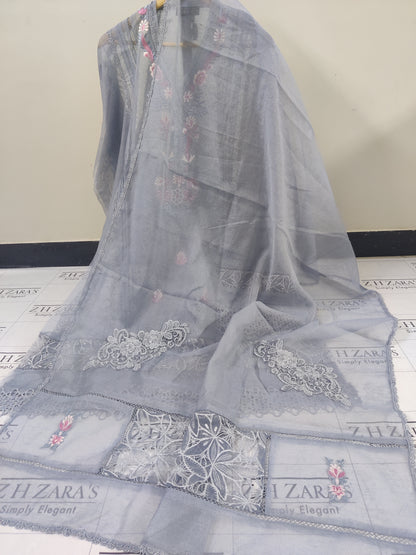 Greyish Blue Blossom 2pc