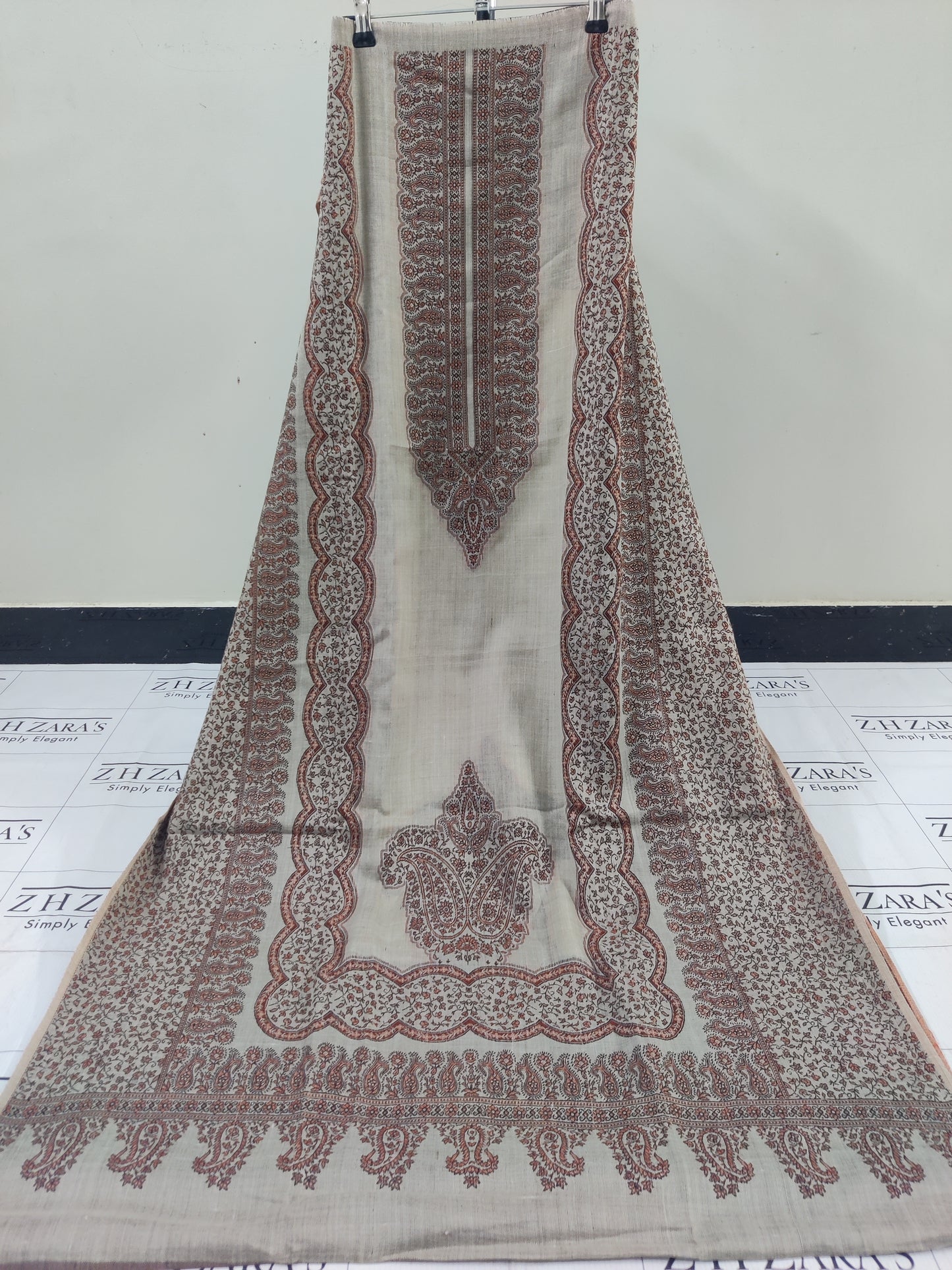 Beige Double Kani Pashmina 3pc