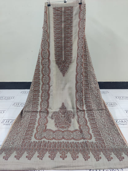 Beige Double Kani Pashmina 3pc