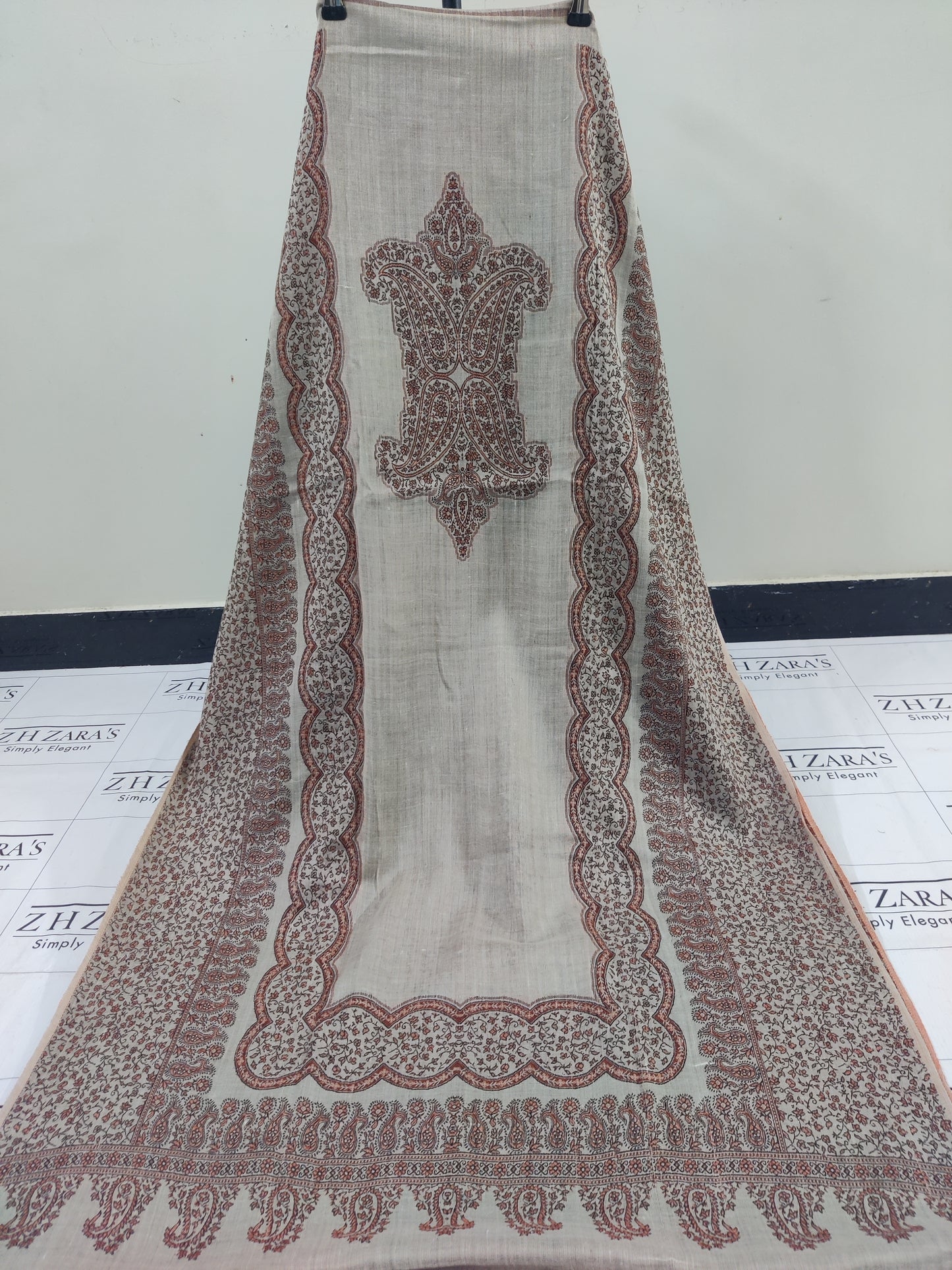 Beige Double Kani Pashmina 3pc