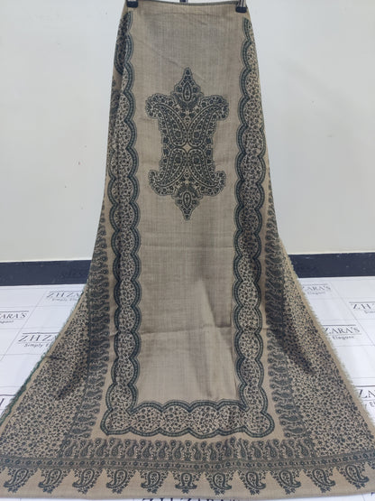 Camel Green Double Kani Pashmina 3pc