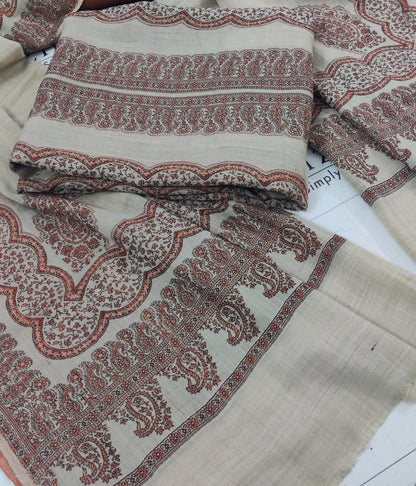 Beige Double Kani Pashmina 3pc