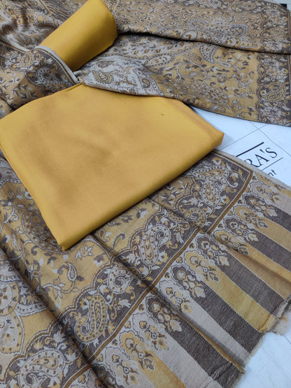 Kairi Mustard Kani Pashmina 3pc