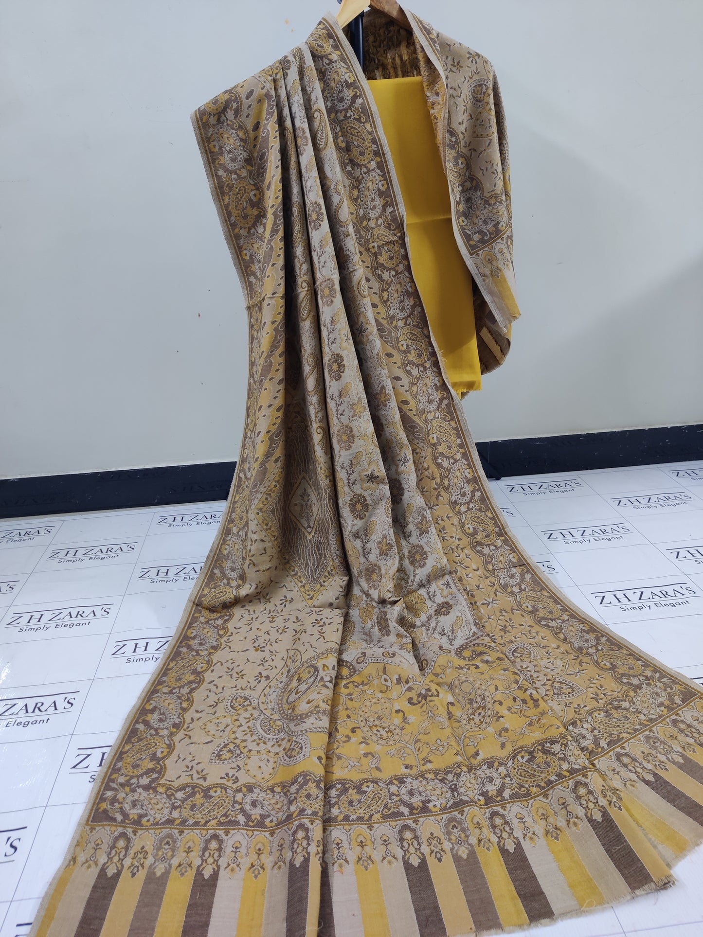 Kairi Mustard Kani Pashmina 3pc