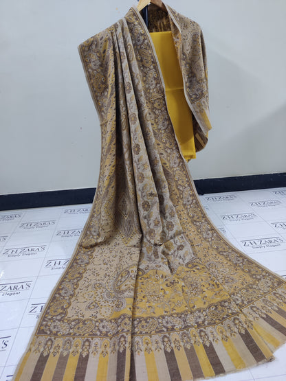 Kairi Mustard Kani Pashmina 3pc