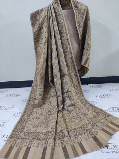 Kairi Beige Kani Pashmina 3pc