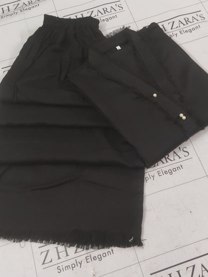 Black Pashmina 2pc Stitched