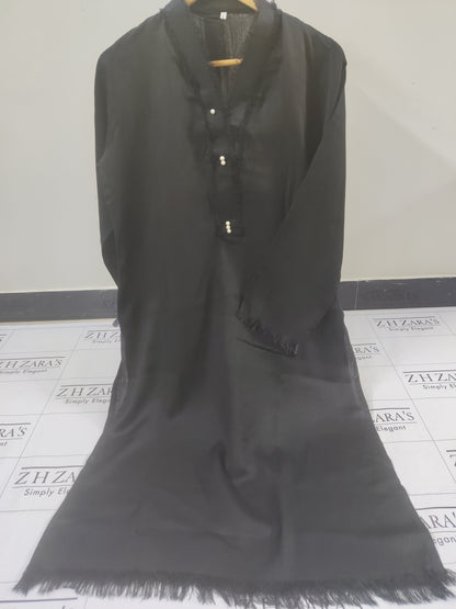 Black Pashmina 2pc Stitched
