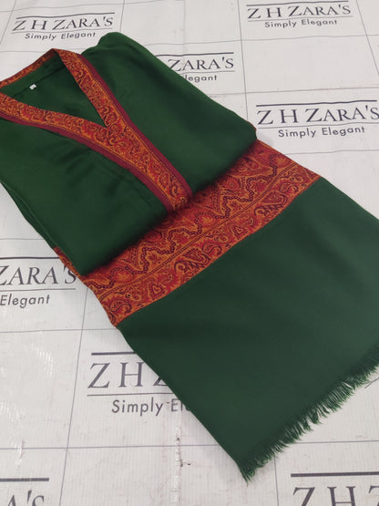 Bottle Green Kani Shirt Stitched