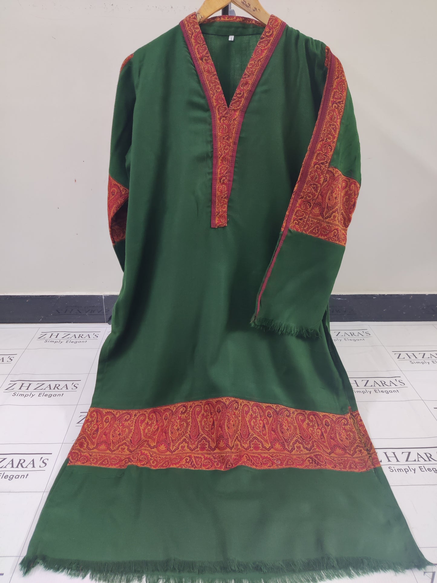 Bottle Green Kani Shirt Stitched