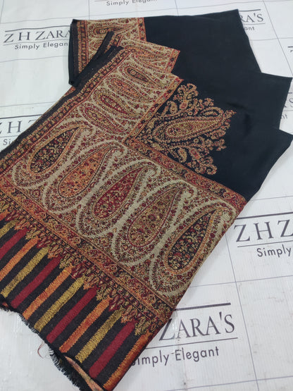 Black Copper Kani Pashmina Shawl