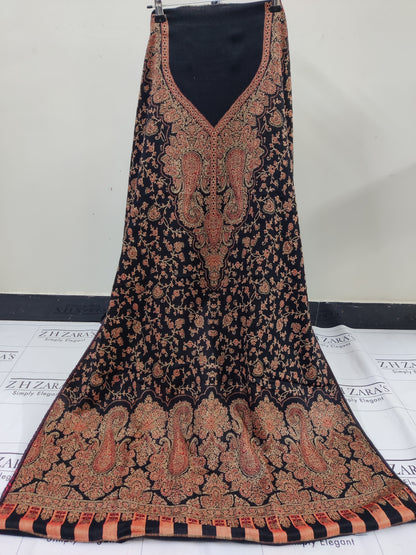 Black Peach Gala Double Kani Pashmina 3pc