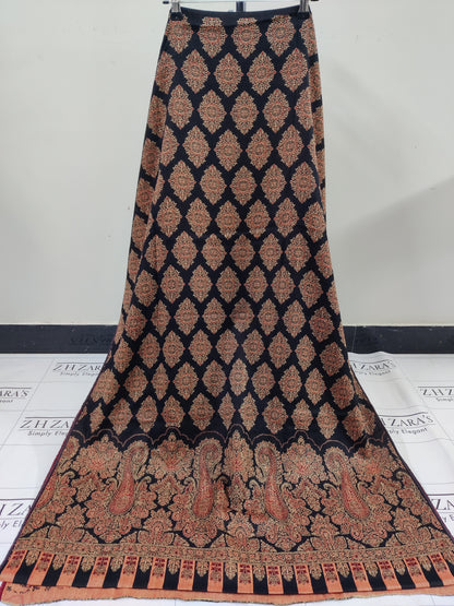 Black Peach Gala Double Kani Pashmina 3pc