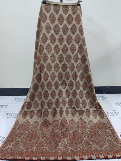Camel Rust Gala Double Kani Pashmina 3pc