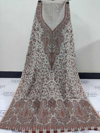 Beige Gala Double Kani Pashmina 3pc