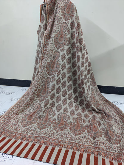 Beige Gala Double Kani Pashmina 3pc