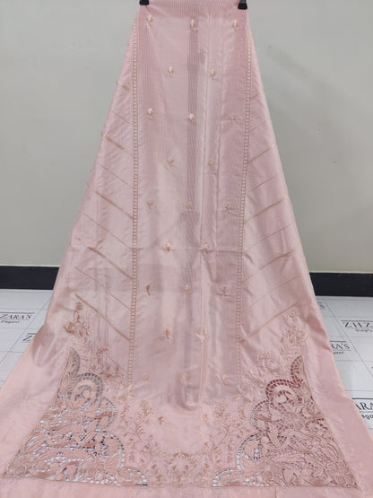 Peachy Pink Resham Silk Cutwork 3pc