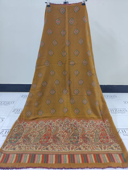 Mustard Full Kani Pashmina 3pc