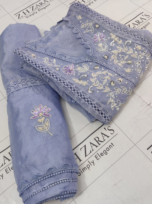 Violet Blue Pearls & Beads 2pc