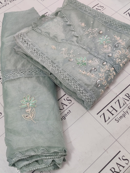 Aqua Pearls & Beads 2pc