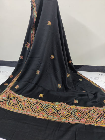 Black Needle Embroidery Pashmina 3pc