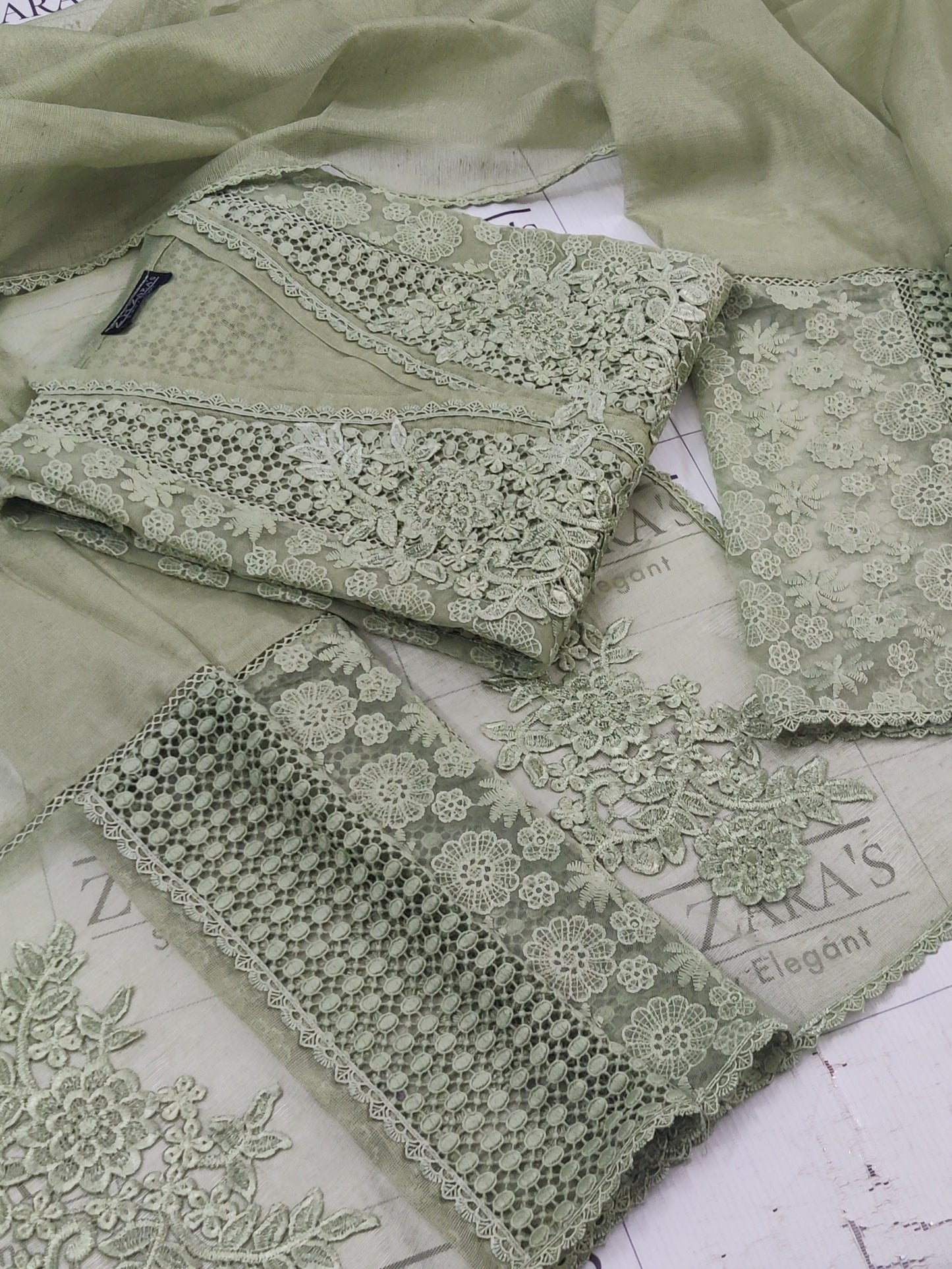 Olive Mint Green Premium Crochet 2pc