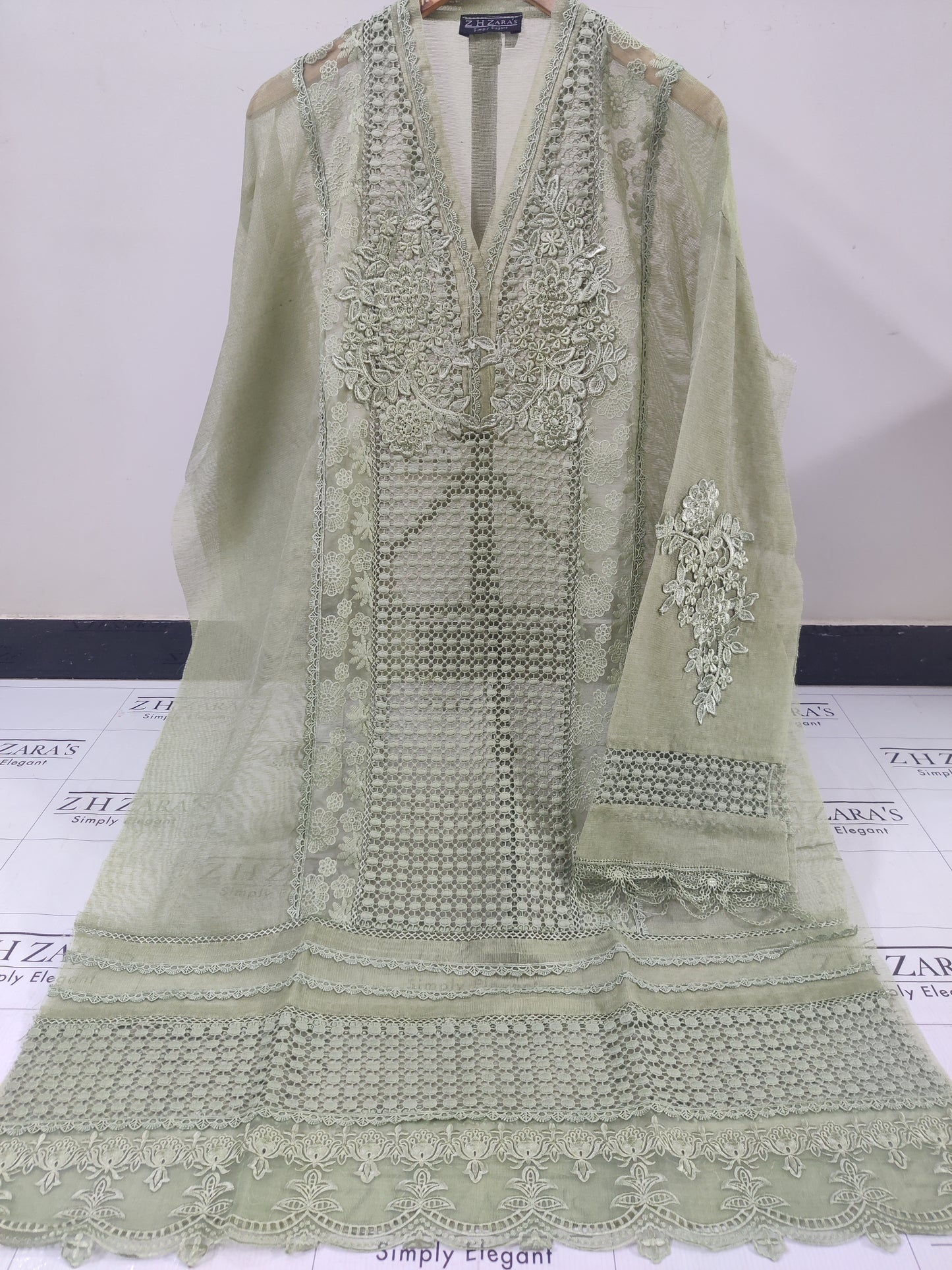 Olive Mint Green Premium Crochet 2pc