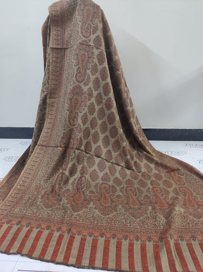 Camel Rust Gala Double Kani Pashmina 3pc