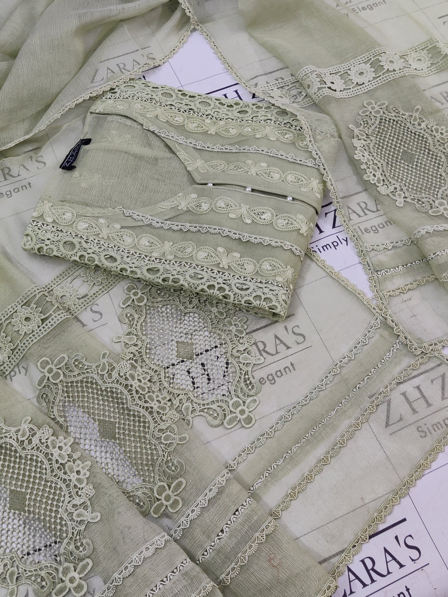 Olive Mint Green Zoha 2pc