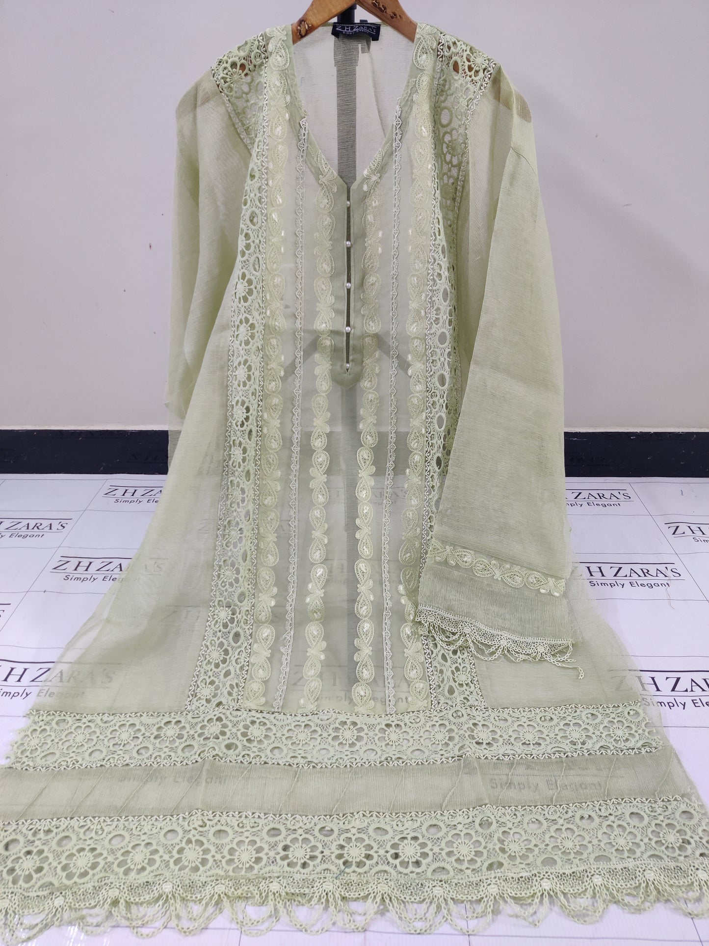 Olive Mint Green Zoha 2pc