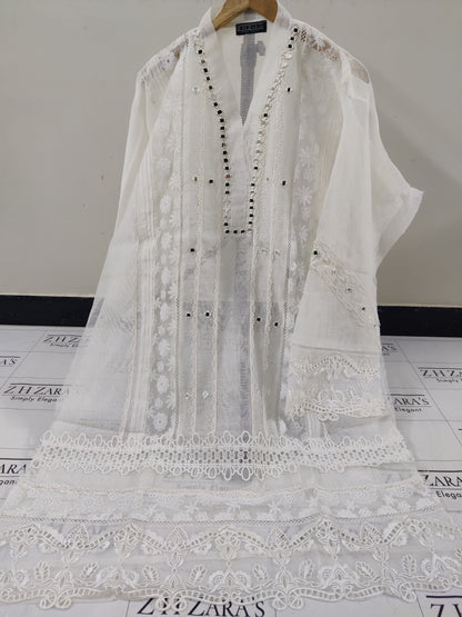 White Mirror Cutwork 2pc