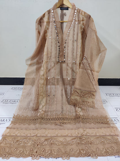 Coffee Mirror Cutwork 2pc