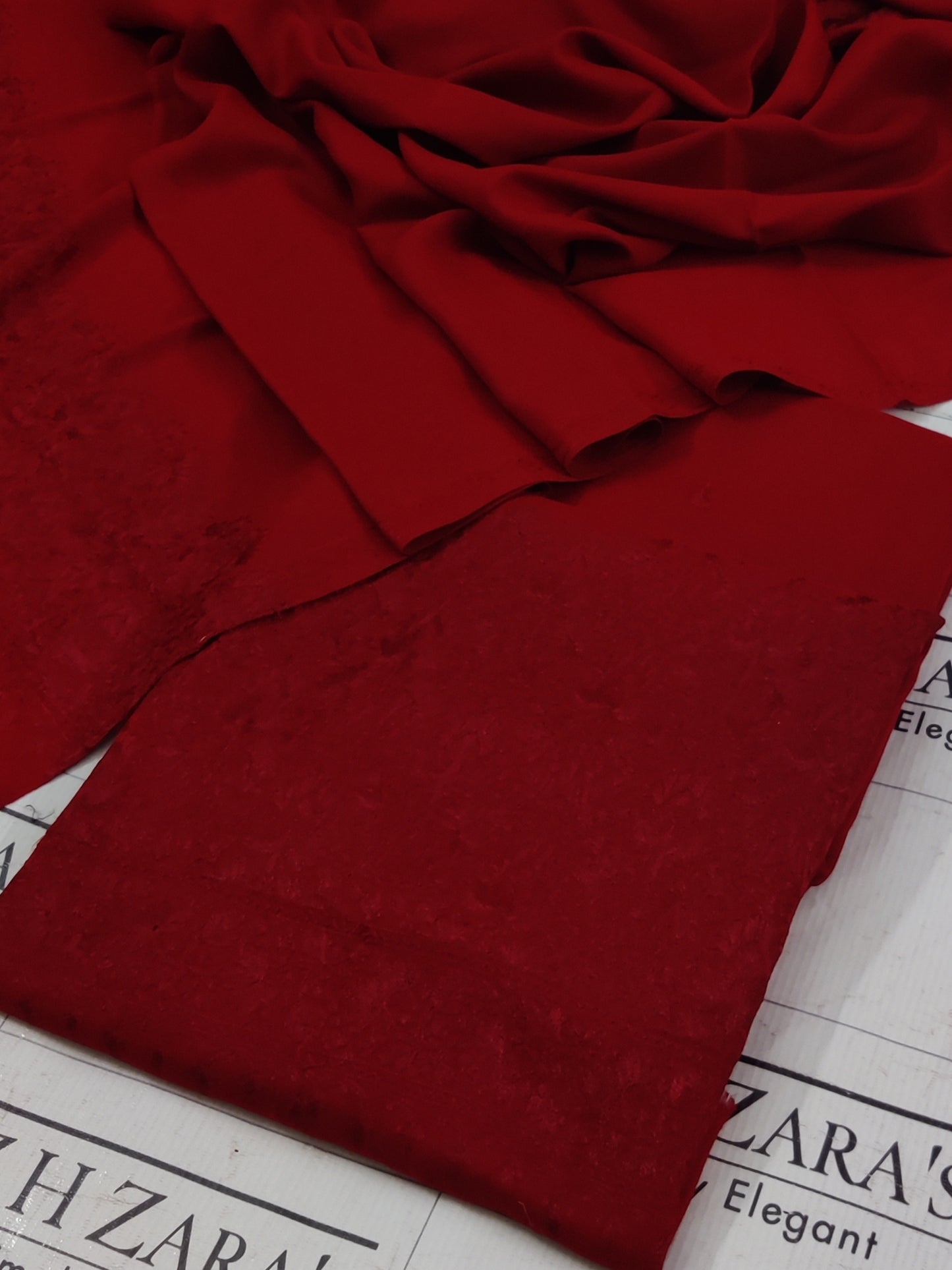 Deep Red Anchor Pashmina 3pc