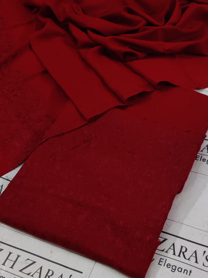 Deep Red Anchor Pashmina 3pc