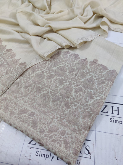 Cream Beige Anchor Pashmina 3pc